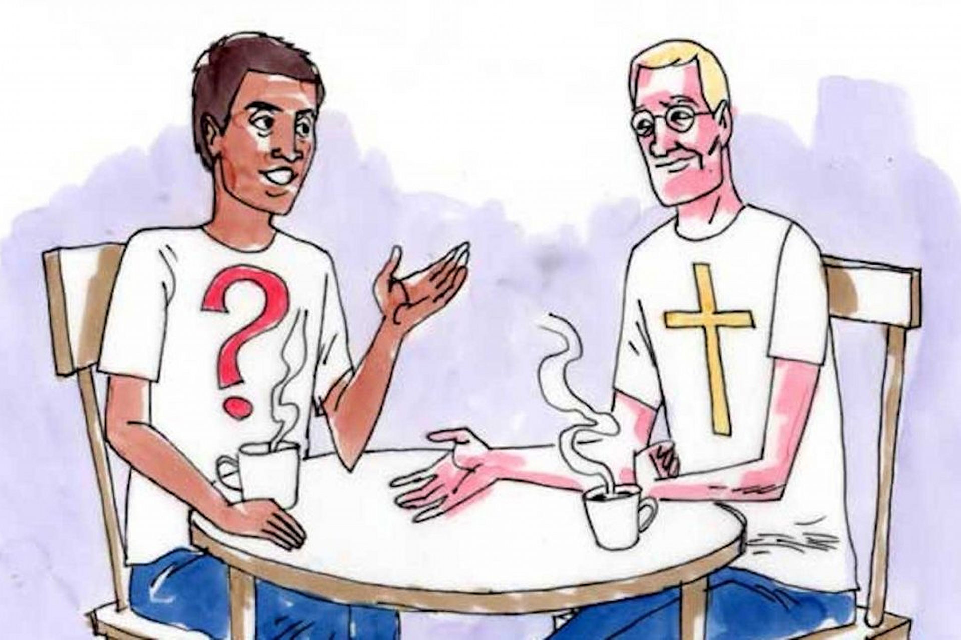 Верующий и неверующий карикатура. Верующие и неверующие. Карикатуры на религию. Разговор верующего и неверующего.